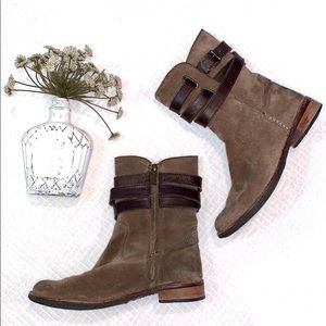 Bussola Sevilla Suede Strap Ankle Boots from Anthropologie, Size 7